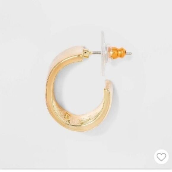 SUGARFIX By BaubleBar Gold rhinestone wide hoops set of 2 - Picture 2 of 5